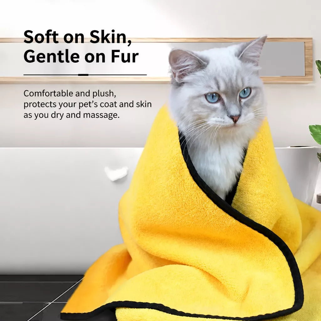 Absorbent Pet Drying Towel for Dogs & Cats, Machine Washable