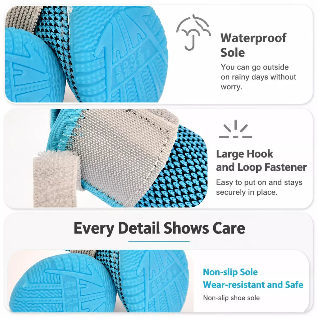 Breathable Mesh Dog Shoes with Elastic Straps