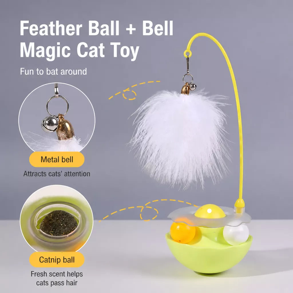 Wobble Cat Toy with Feather Teaser