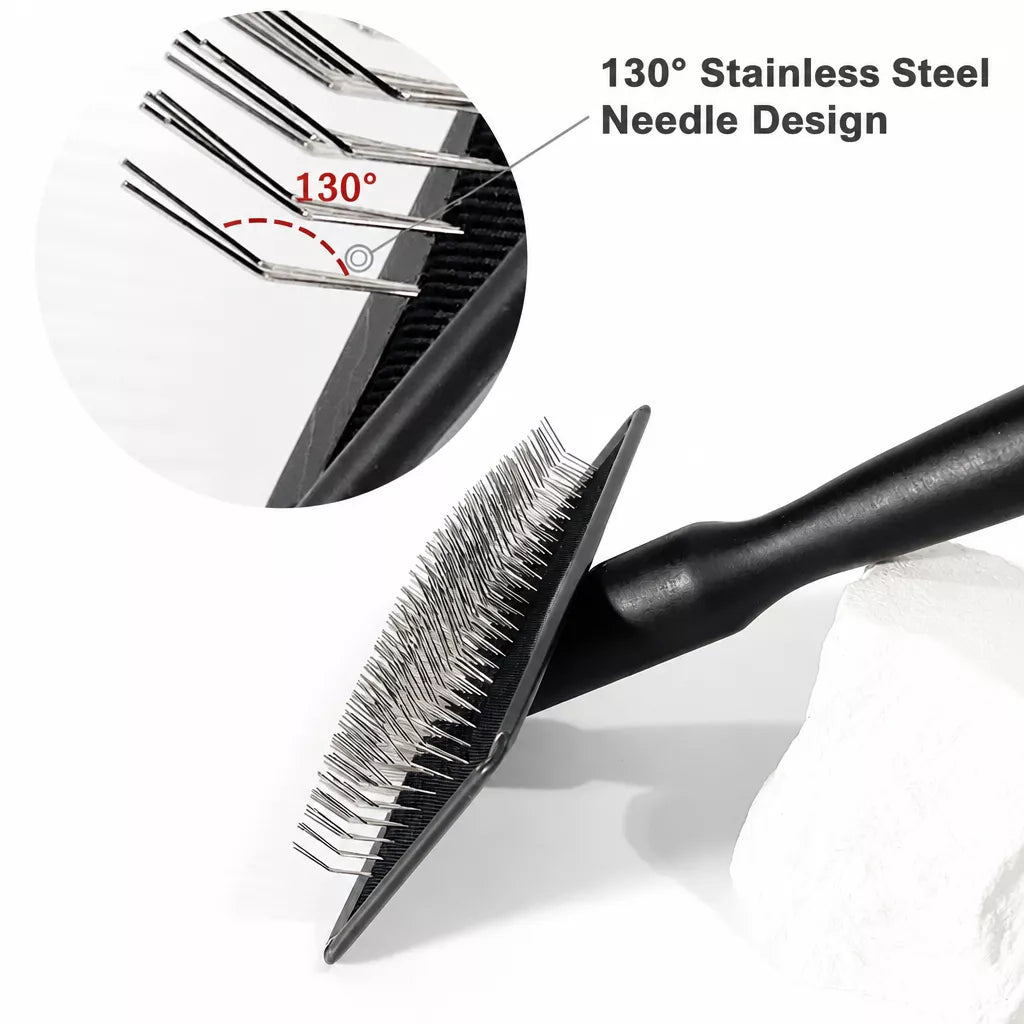 Pet Pin Brush for Dogs and Cats, Long-Hair Grooming Tool