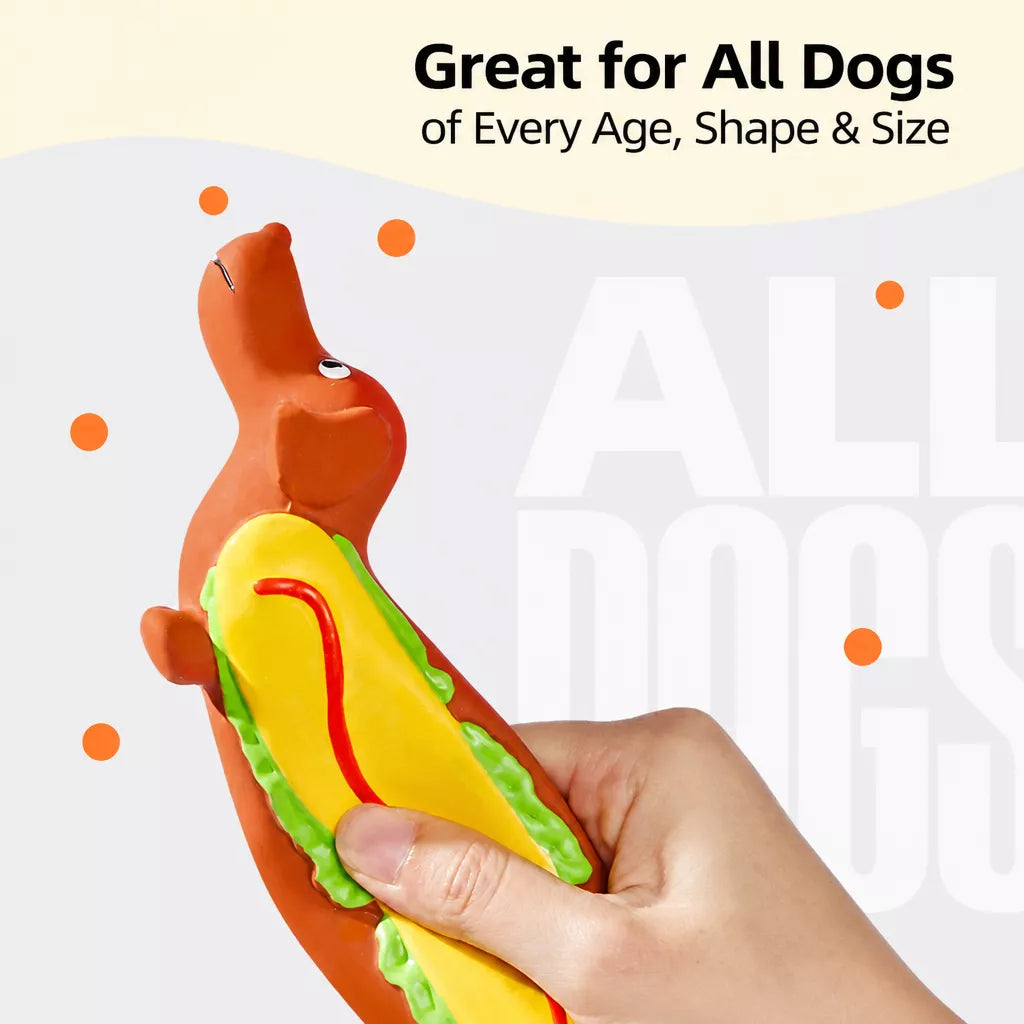 Long Latex Squeaky Dog Toy for Small and Medium Dogs