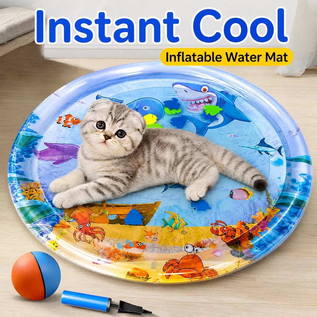 Round Nylon Water-Fill Pet Mat with Pump