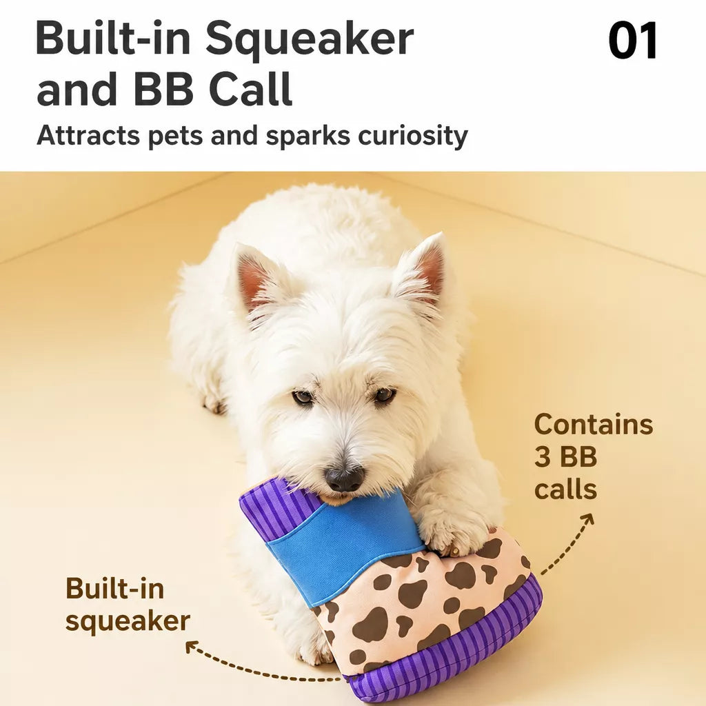 Dog Snuffle Boot Toy with Treat Dispensing and Squeaker