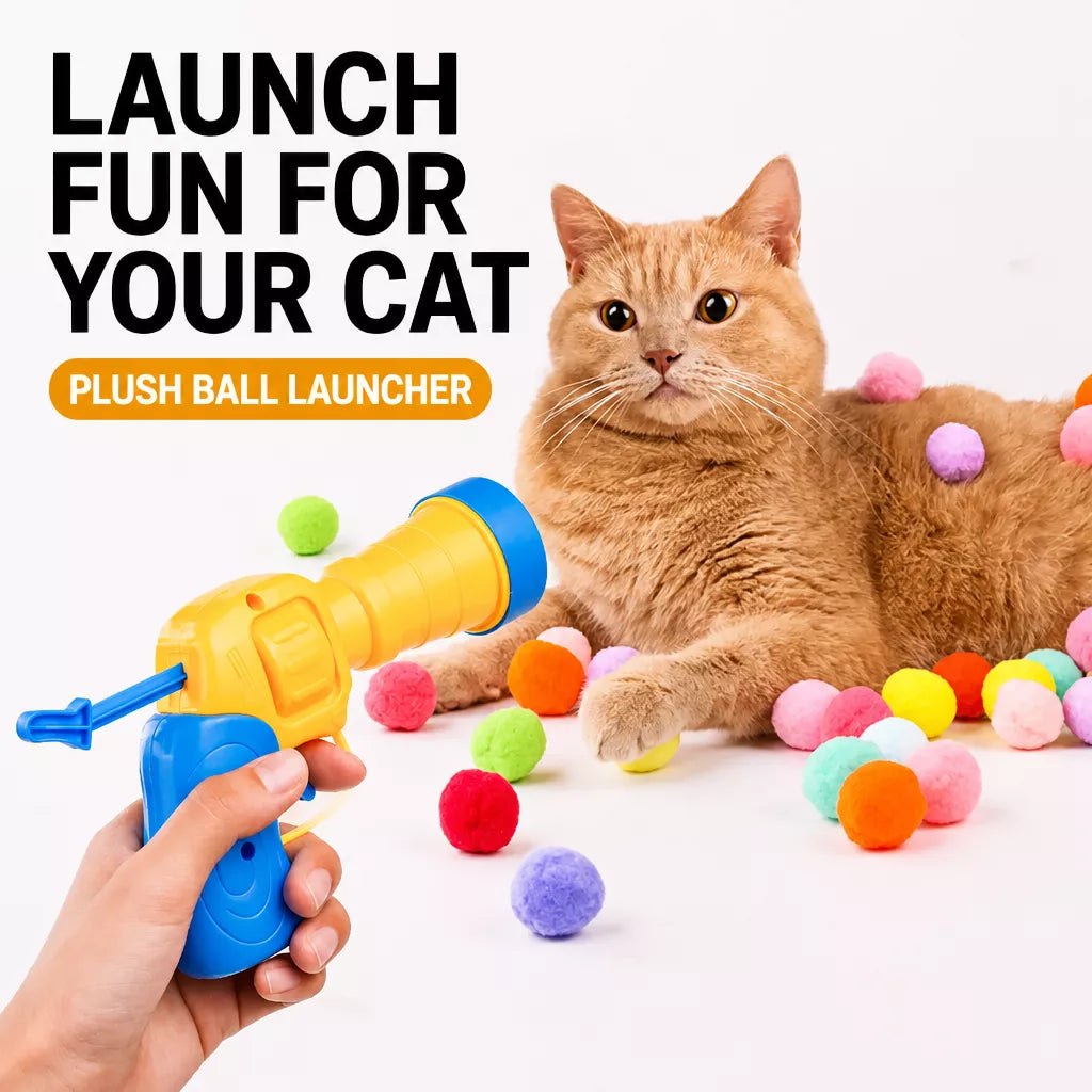 Cat Toy Ball Launcher for Plush and EVA Balls