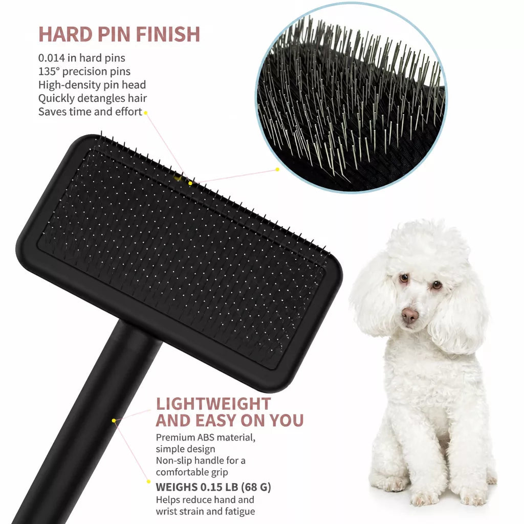 Pet Grooming Pin Brush for Detangling and Fluffing