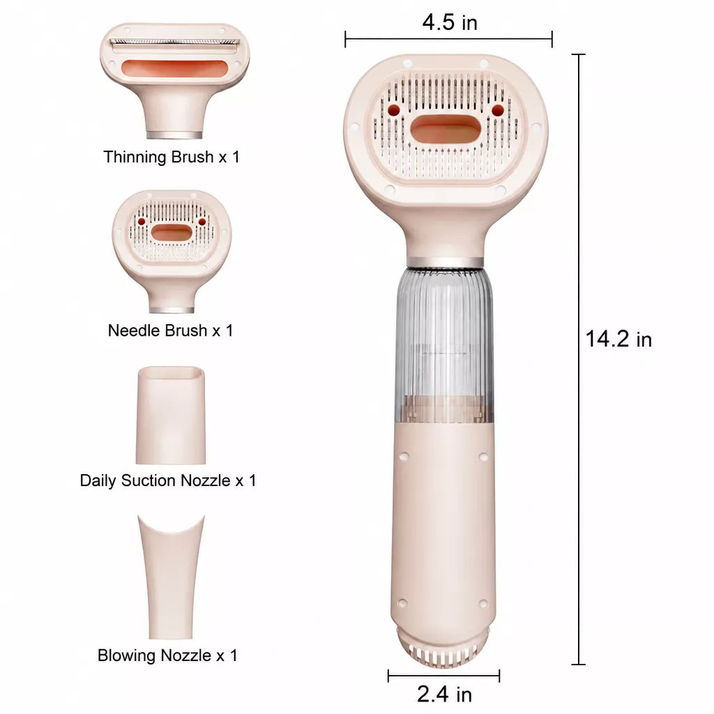Pet Grooming Vacuum and Dryer with Deshedding Brush