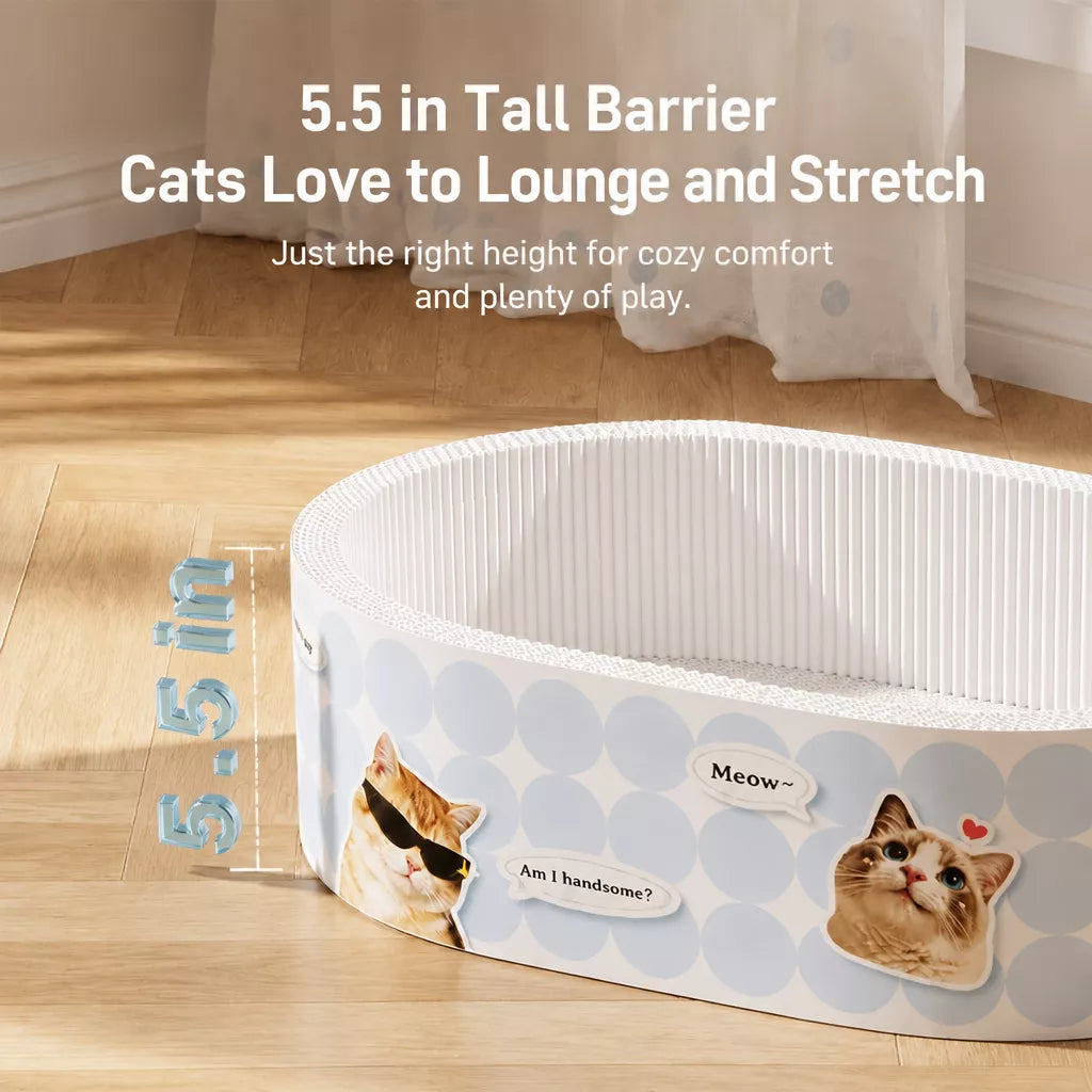 Deep Oval Cardboard Cat Scratcher Bed