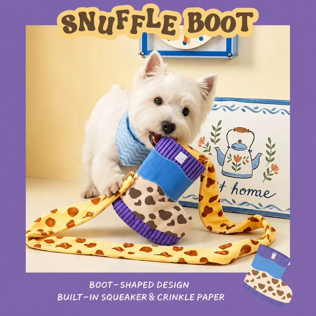 Dog Snuffle Boot Toy with Treat Dispensing and Squeaker
