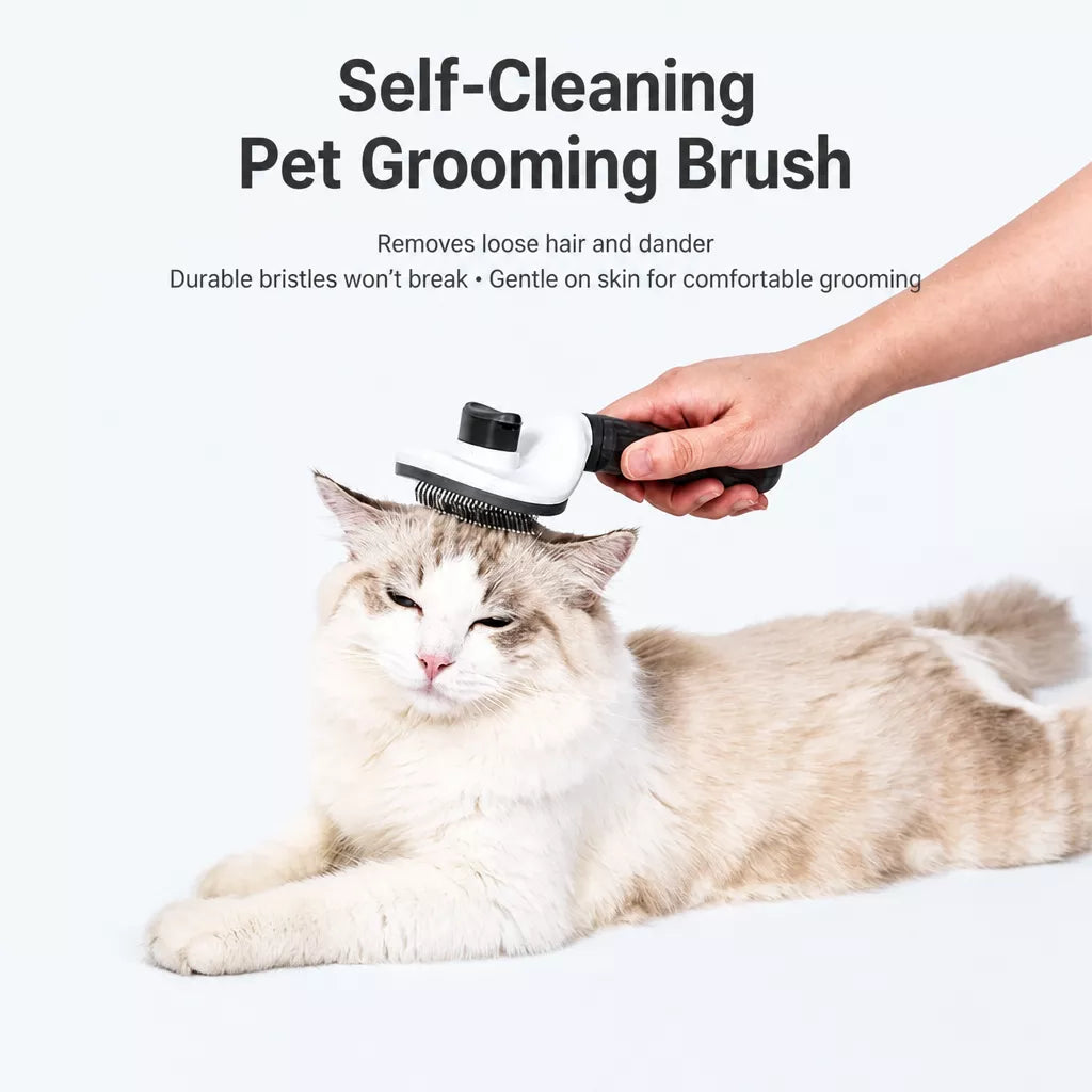 Self-Cleaning Pin Brush for Dogs & Cats