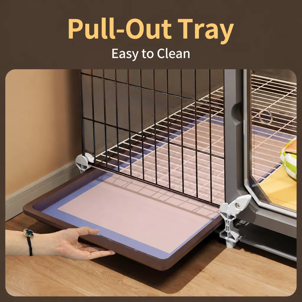 Indoor Iron Dog Crate with Separate Potty Area