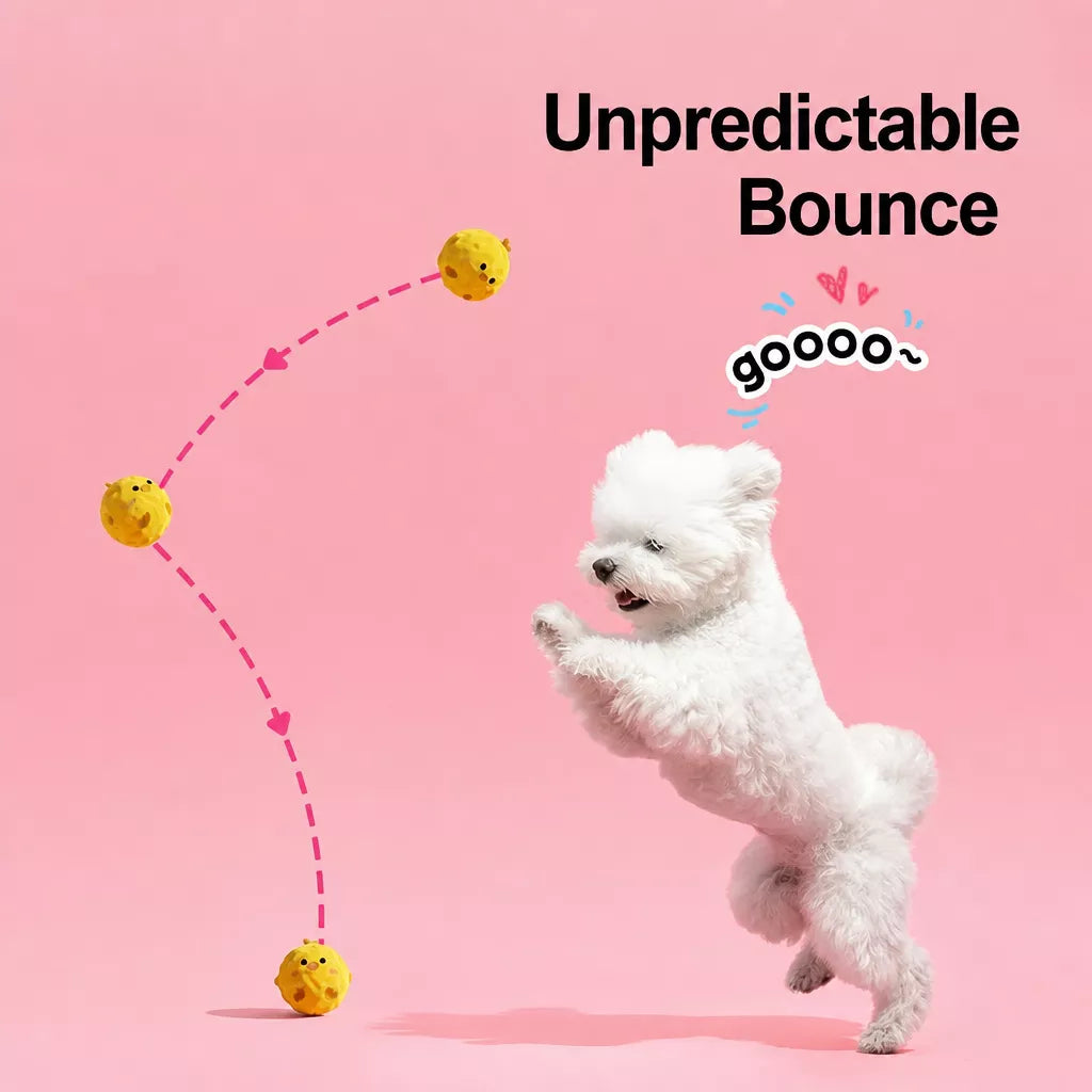 Cartoon Spiky Squeaky Ball Toy for Dogs