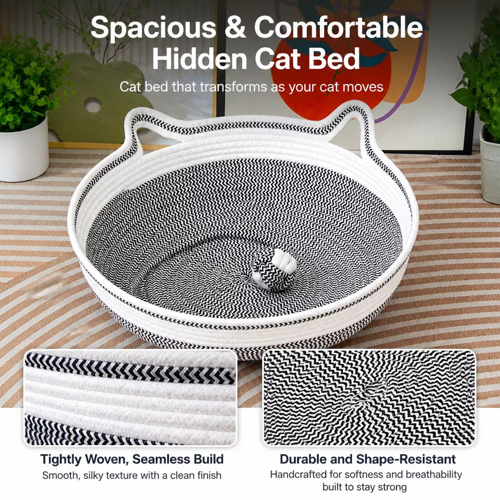 Cat Bed with Built-In Scratching Pad