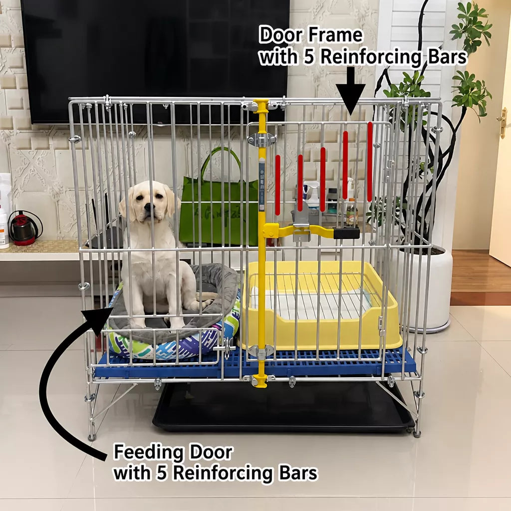 Steel Dog Kennel with Galvanized Finish for Indoor/Outdoor Use