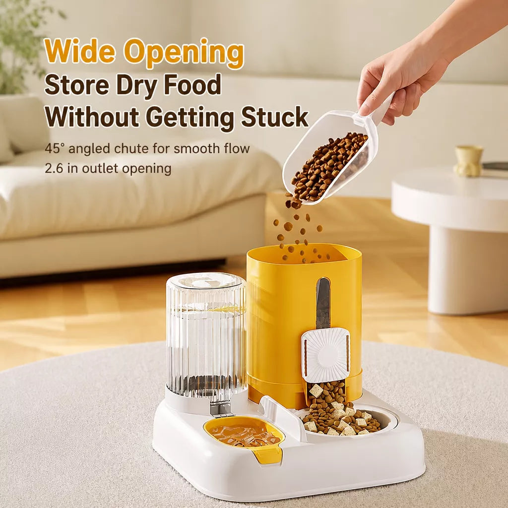 Automatic Pet Feeder with Dual Bowls for Cats & Dogs