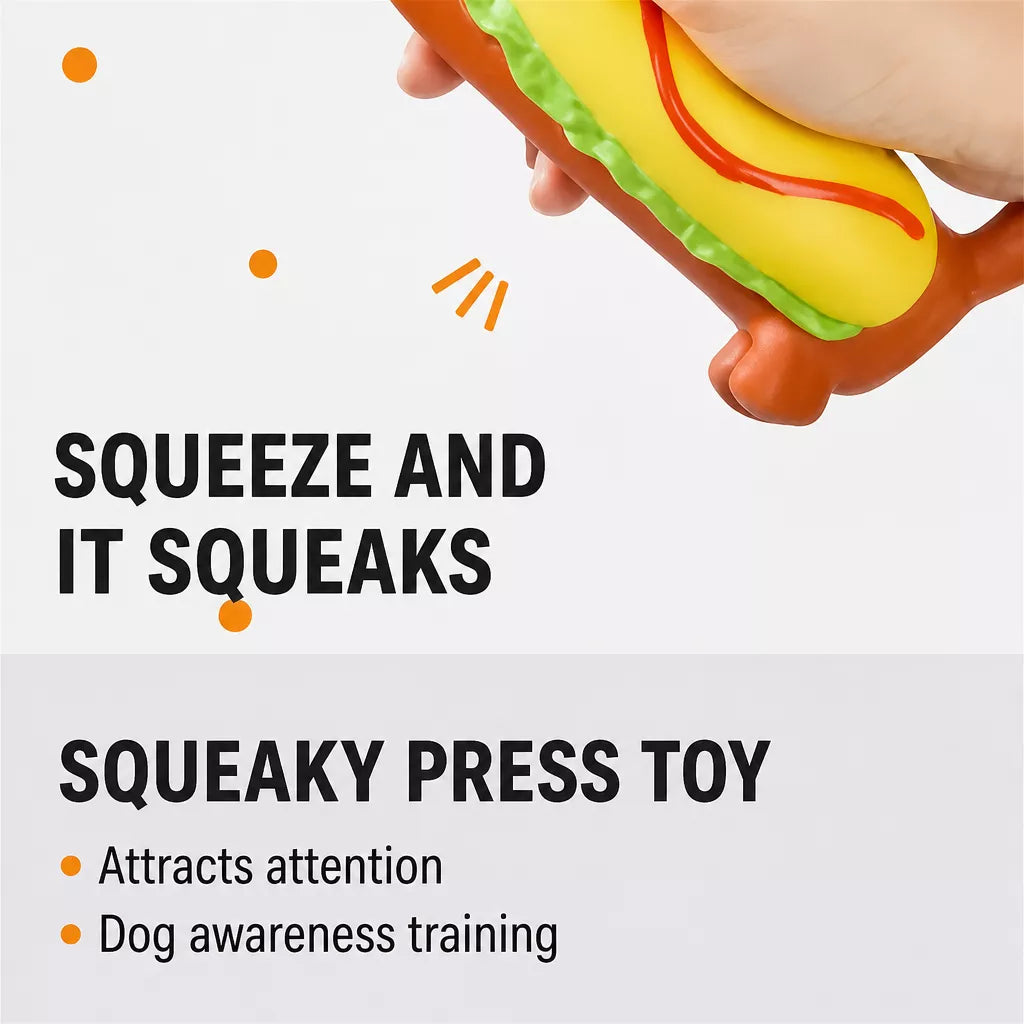 Long Latex Squeaky Dog Toy for Small and Medium Dogs