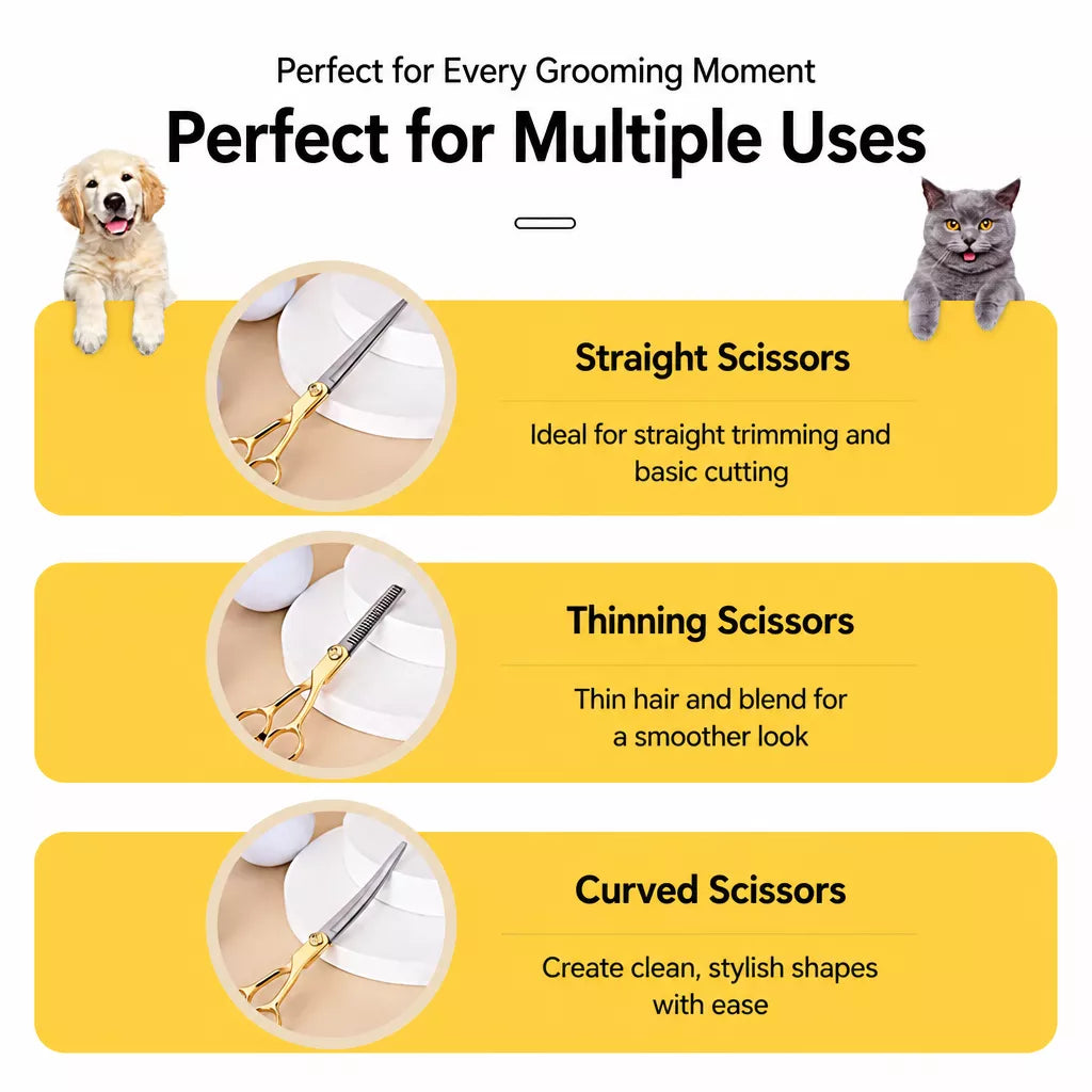 Stainless Steel Dog Grooming Shears for Hair Trimming