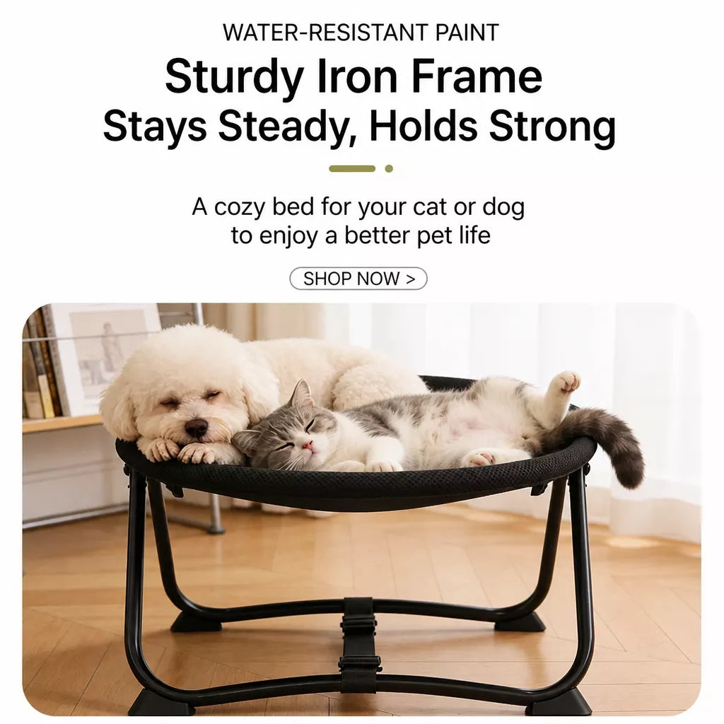 Foldable Elevated Pet Cot for Cats & Dogs