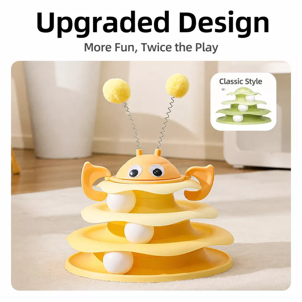 Cat Spinning Track Ball Toy with Tumbler Base