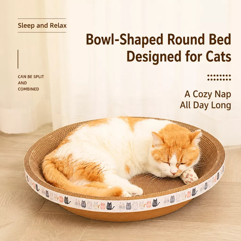 Corrugated Cardboard Cat Scratcher Bed