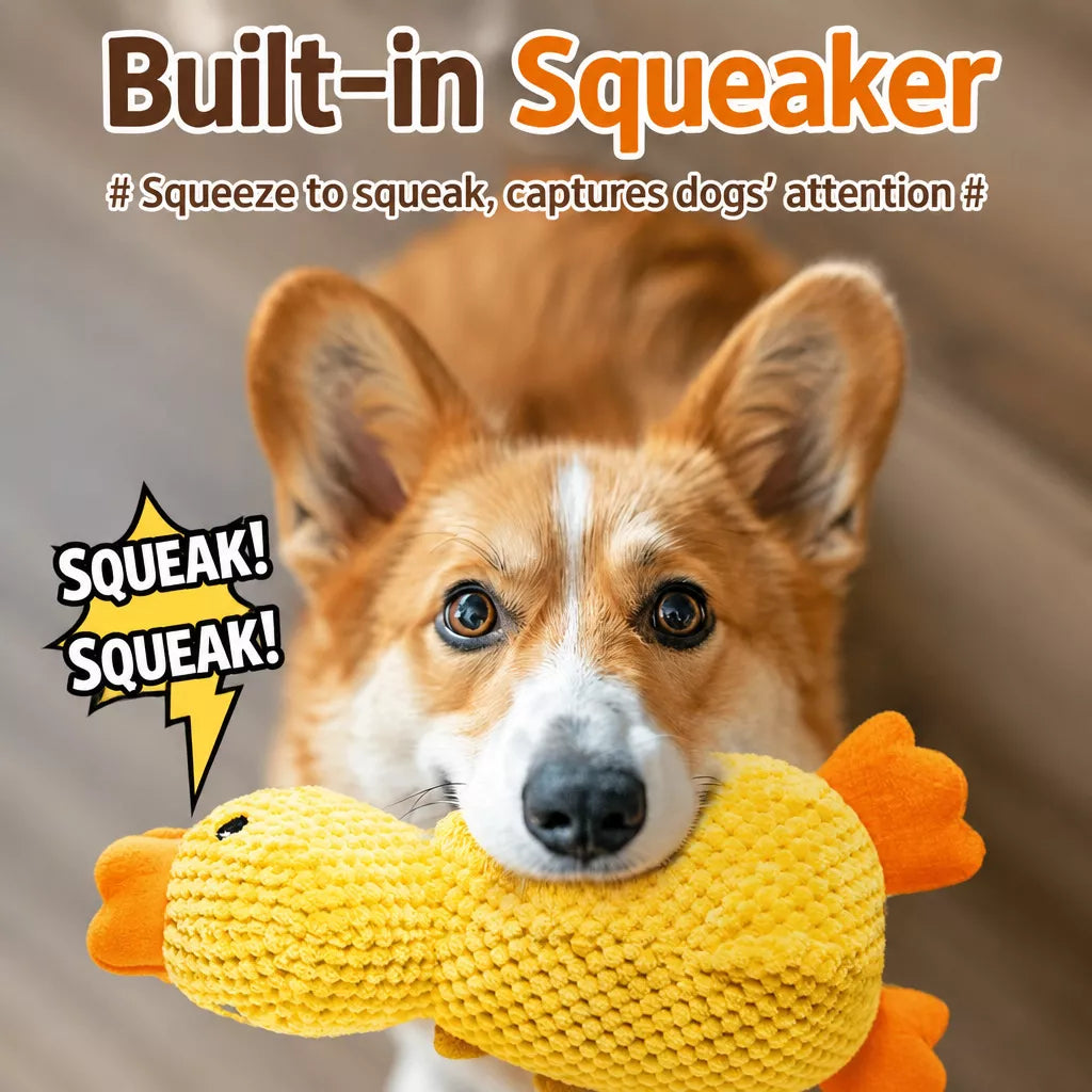 Plush Dog Toys with Squeakers and Crinkle Paper