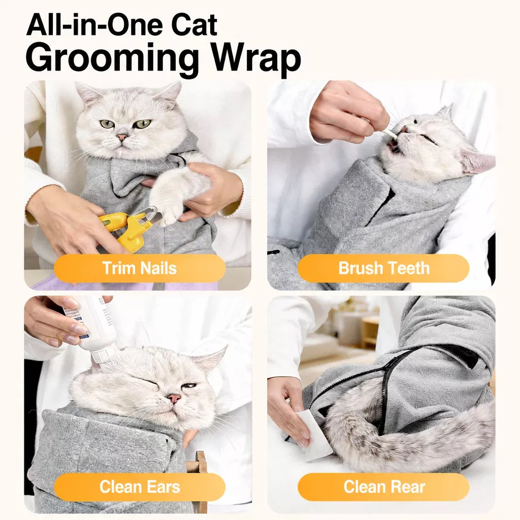 Pet Grooming Restraint Bag for Cats and Small Dogs