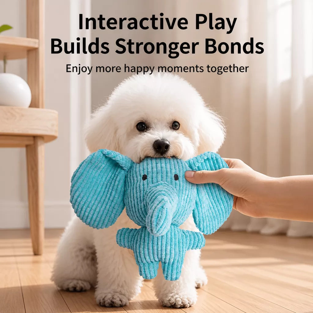 Plush Squeaky Dog Toy for Chewing and Interactive Play