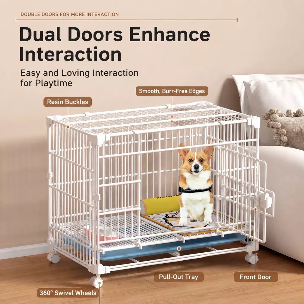 Indoor Stackable Resin Pet Crate with Potty Area