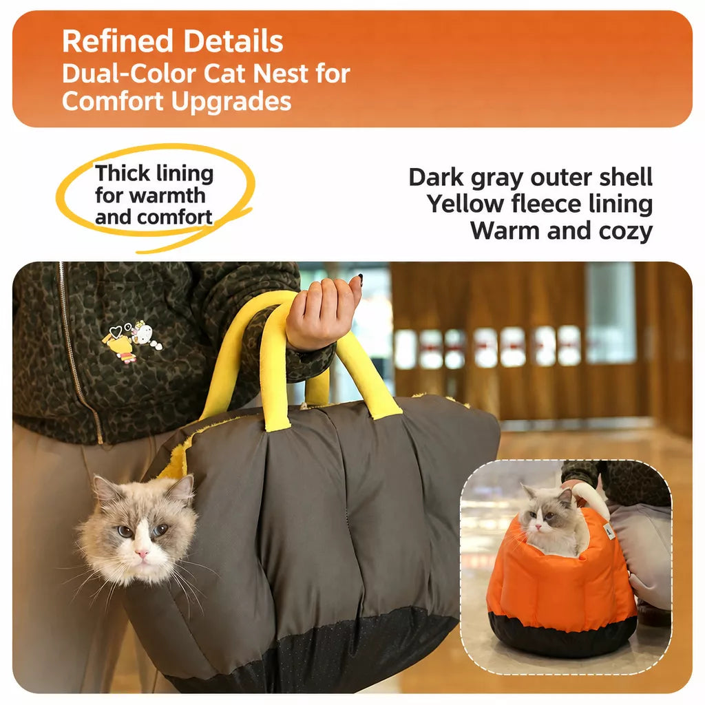 Enclosed Pet Car Carrier for Cats and Small Dogs