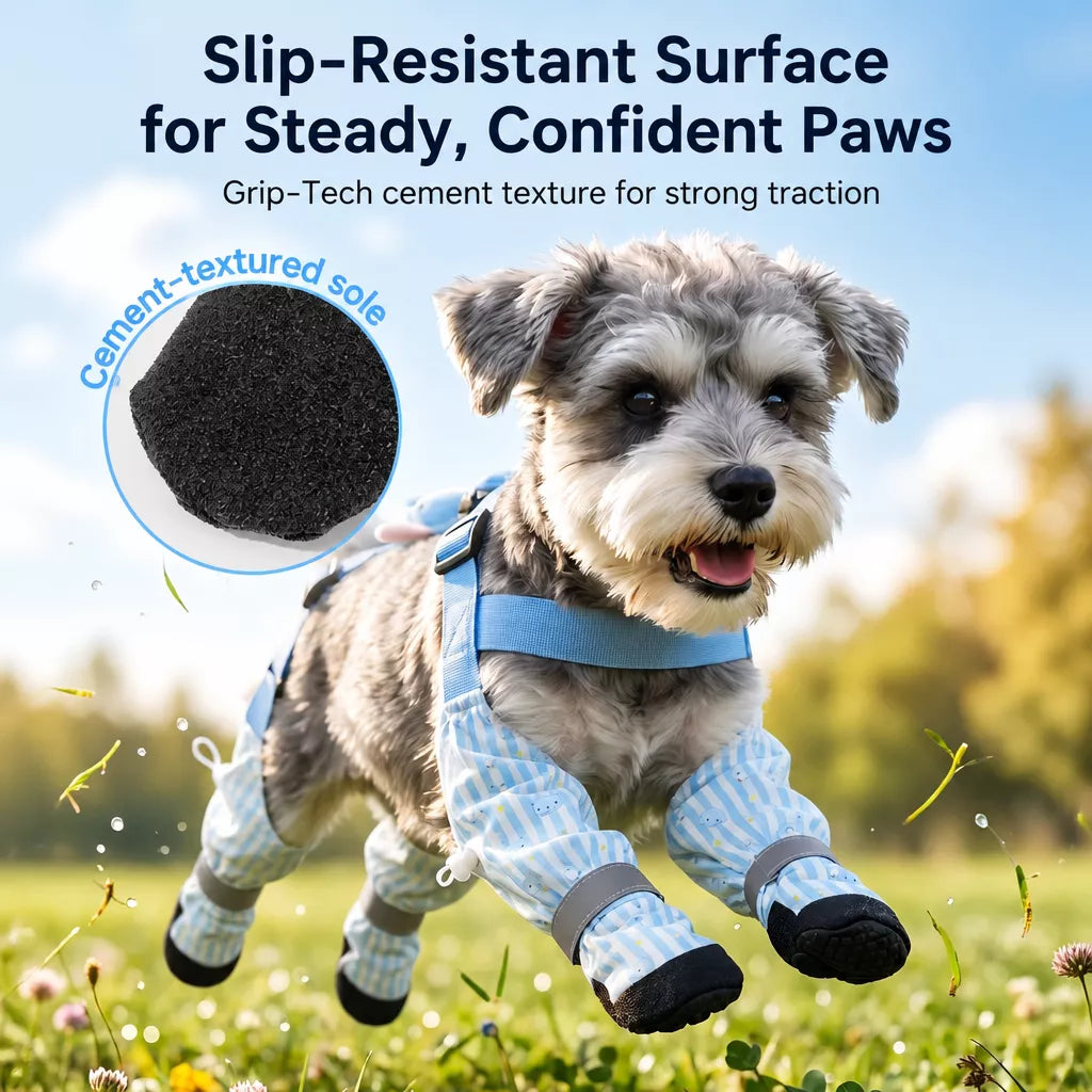 Water-Resistant Dog Jumpsuit with Built-In Paw Covers