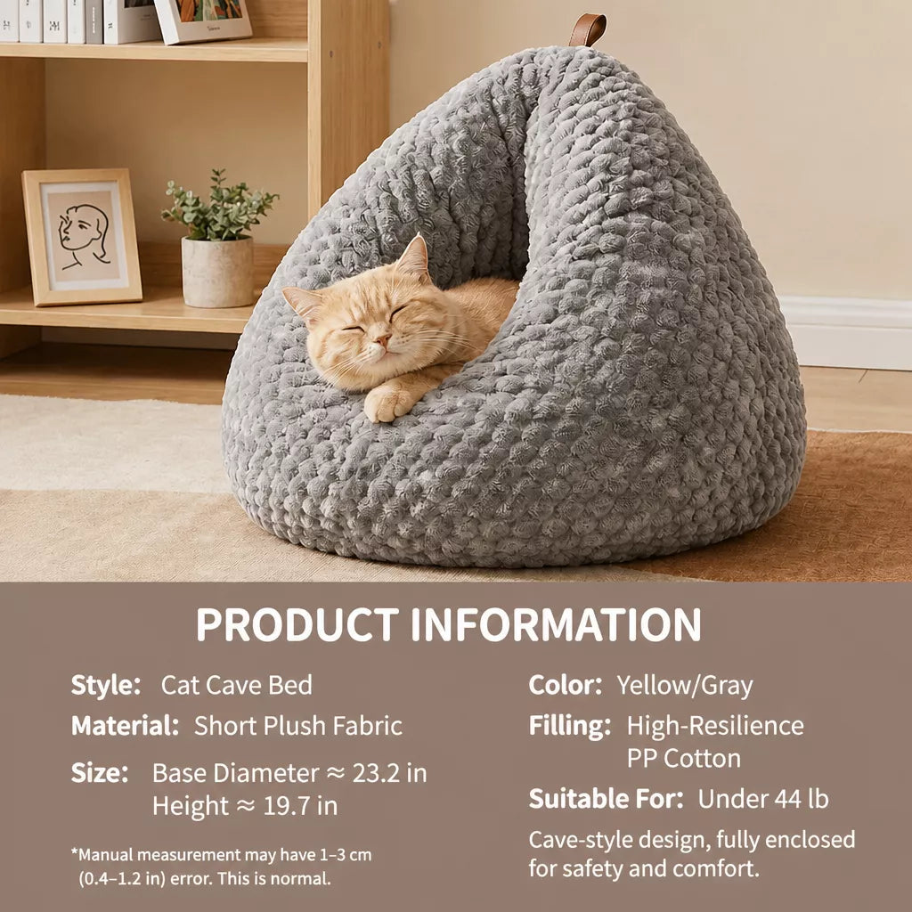 Chicken Butt-Shaped Enclosed Plush Cat Bed