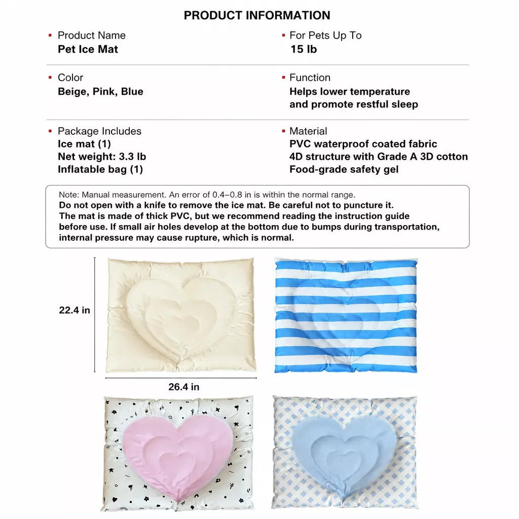 Heart-Shaped Waterproof Pet Mat for Cats and Dogs