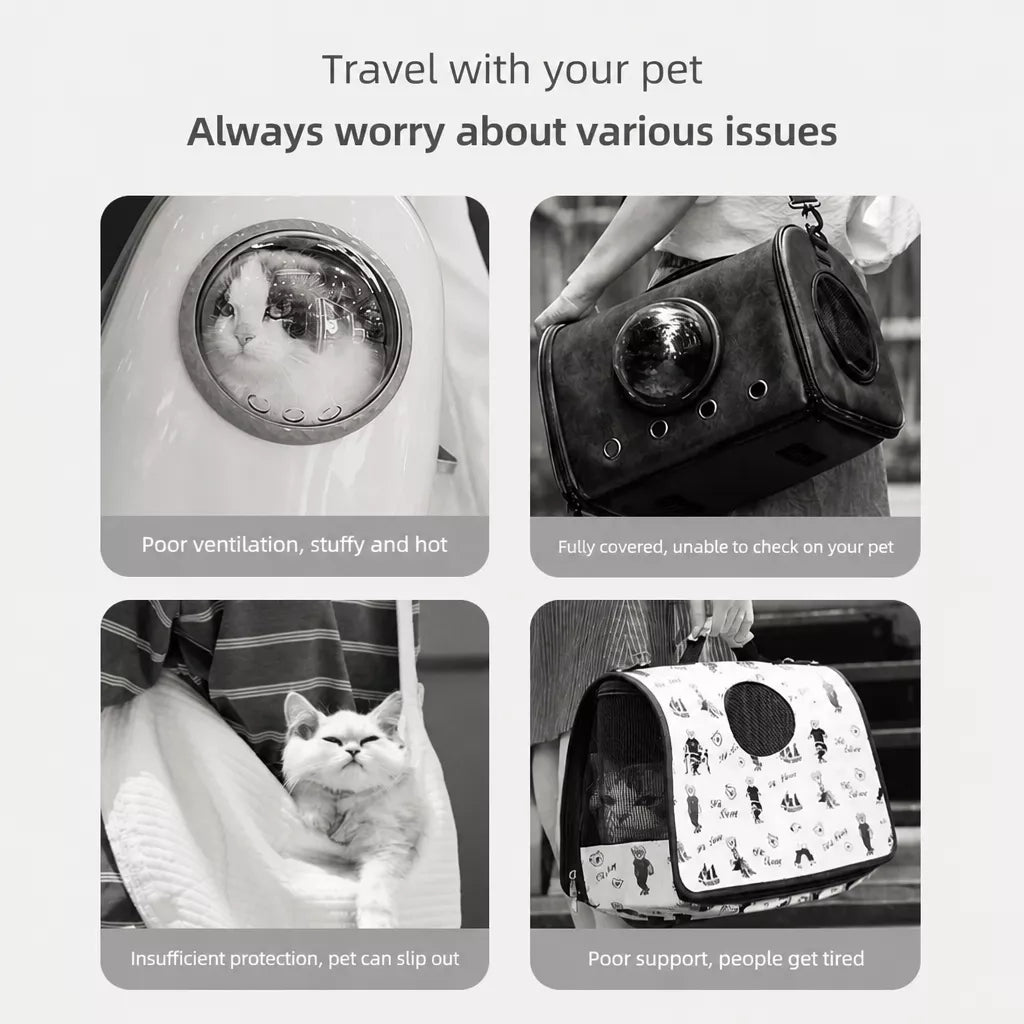 Adjustable Shoulder Pet Carrier for Cats and Small Dogs