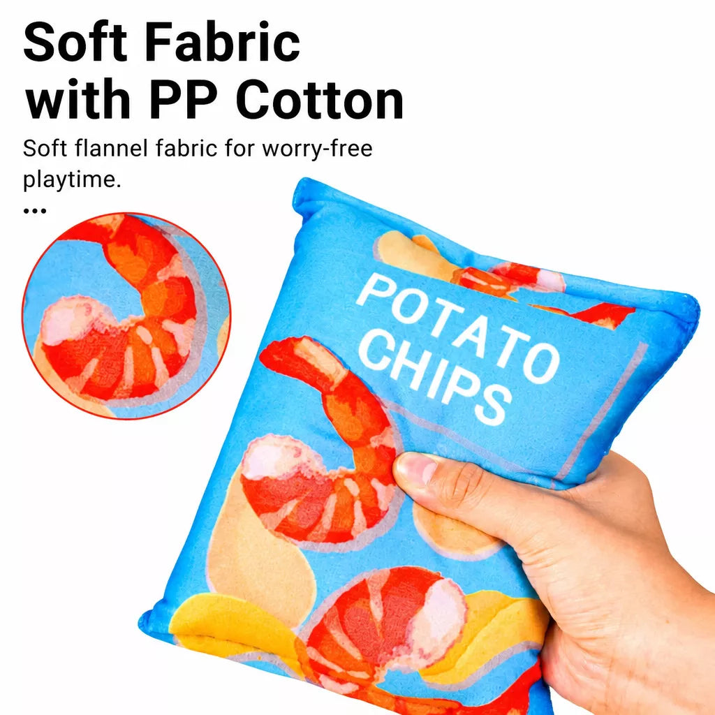 Plush Squeaky Potato Chip Toy for Dogs and Cats