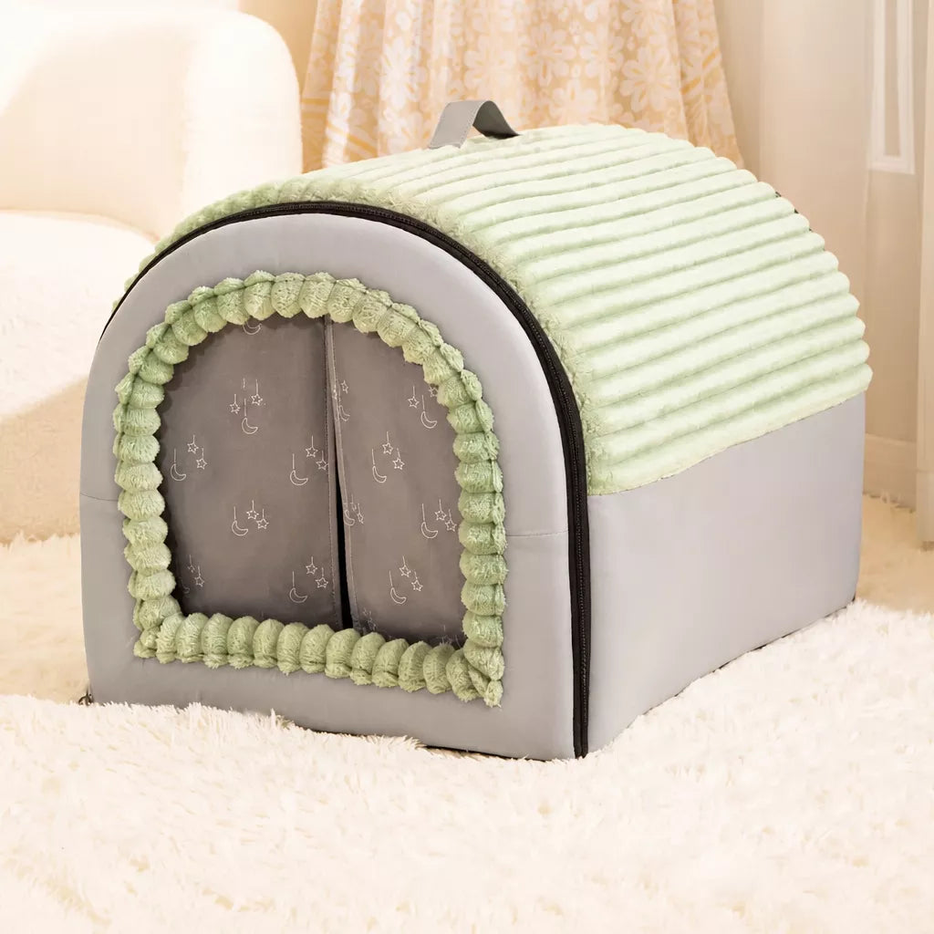 Enclosed Covered Pet Bed for Dogs and Cats