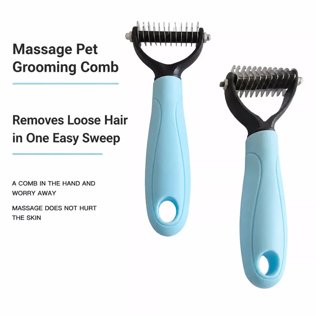 Pet Dematting and Deshedding Comb for Dogs and Cats