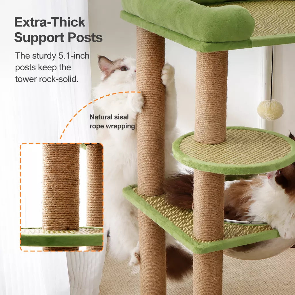 Compact Cat Tree with Space Capsule Hideaway and Perch