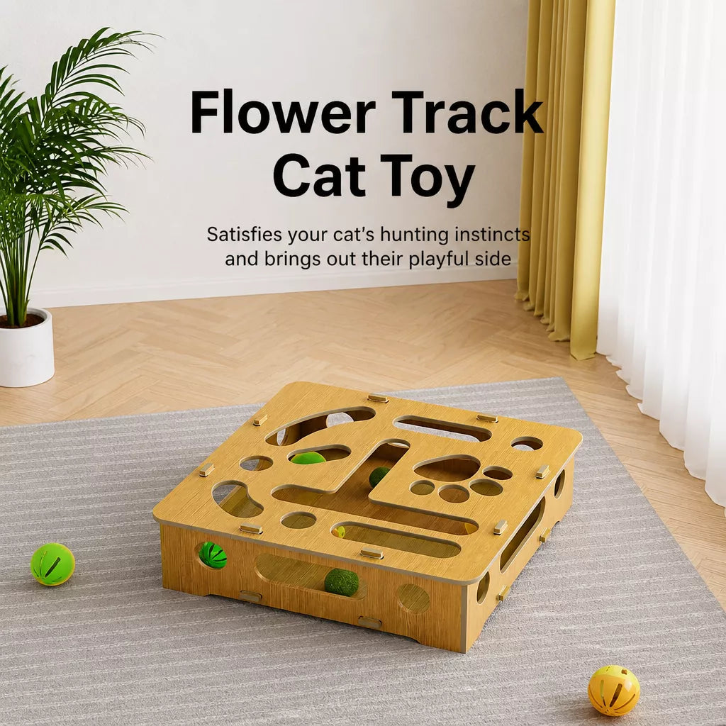 Cat Maze Puzzle Toy with Rolling Balls
