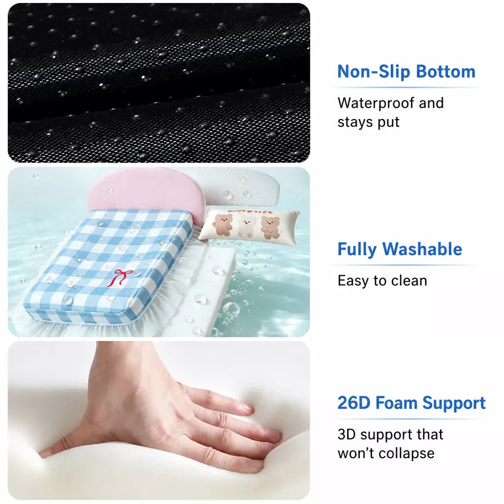 Waterproof Pet Bed with Removable Cover and Pillow