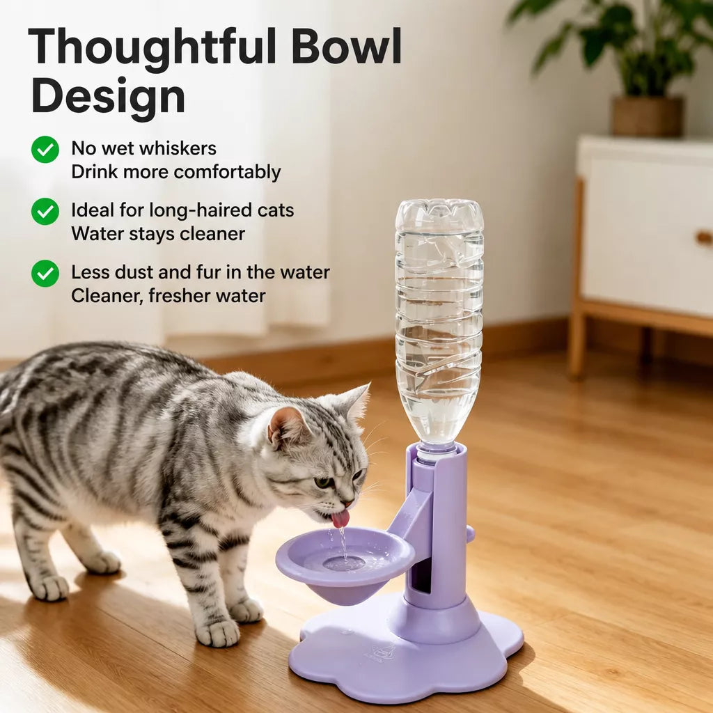 Adjustable-Height Pet Water Dispenser for Cats