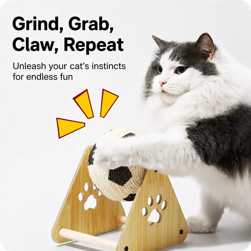 Vertical Sisal Cat Scratcher and Climbing Toy