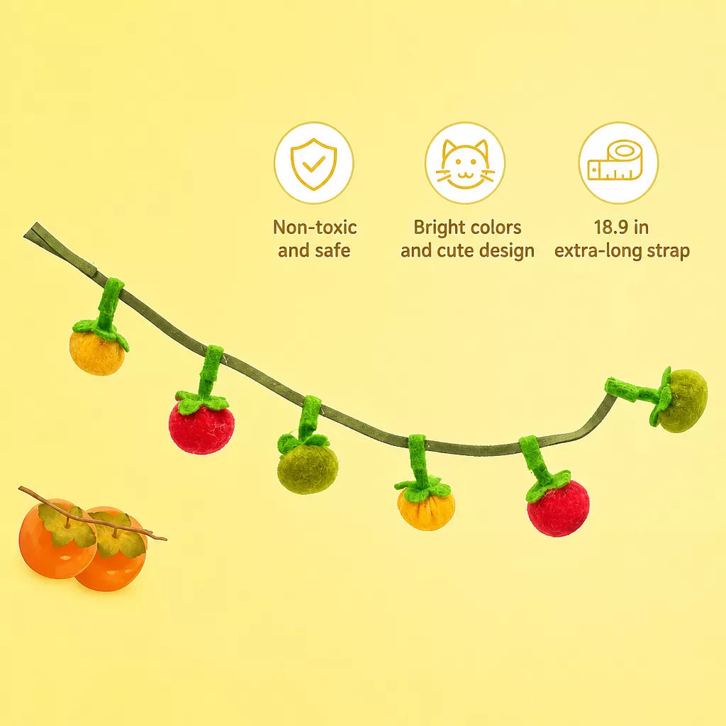 Felt Fruit String Cat Toy with Bell