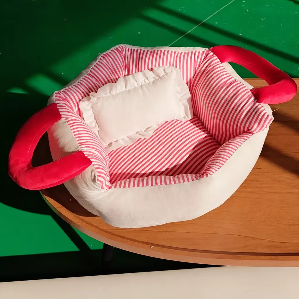 Portable Polyester Pet Bed with Carry Handle