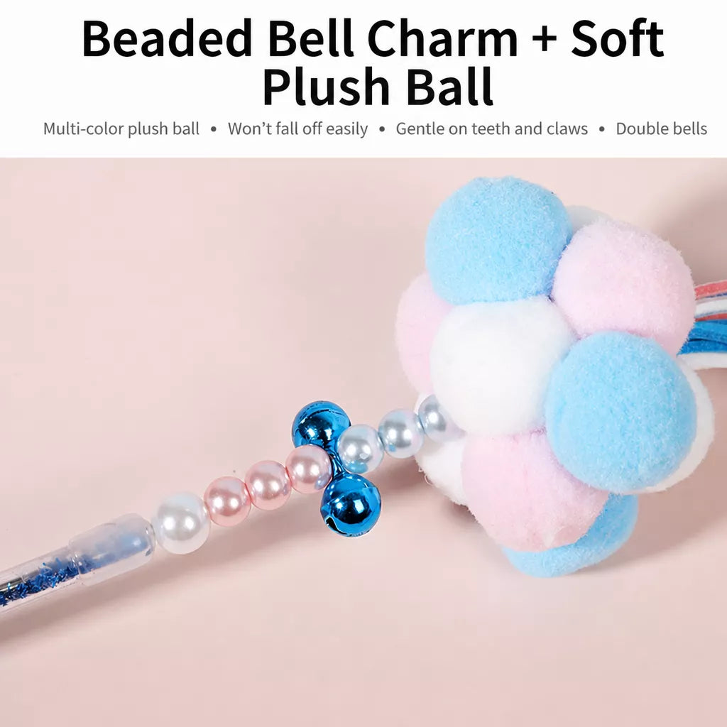 Fairy Cat Teaser Wand with Pom-Pom Toy