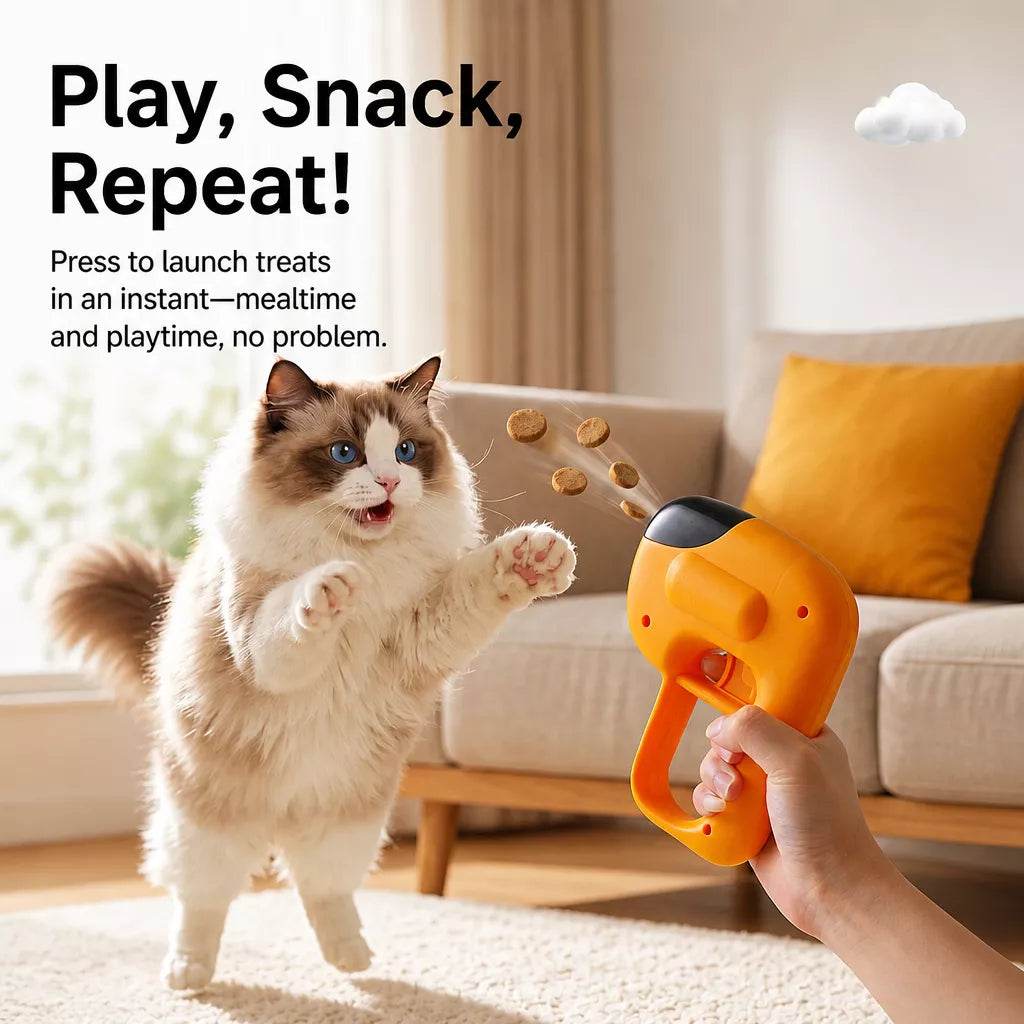 Interactive Dog Treat-Dispensing Launcher Toy