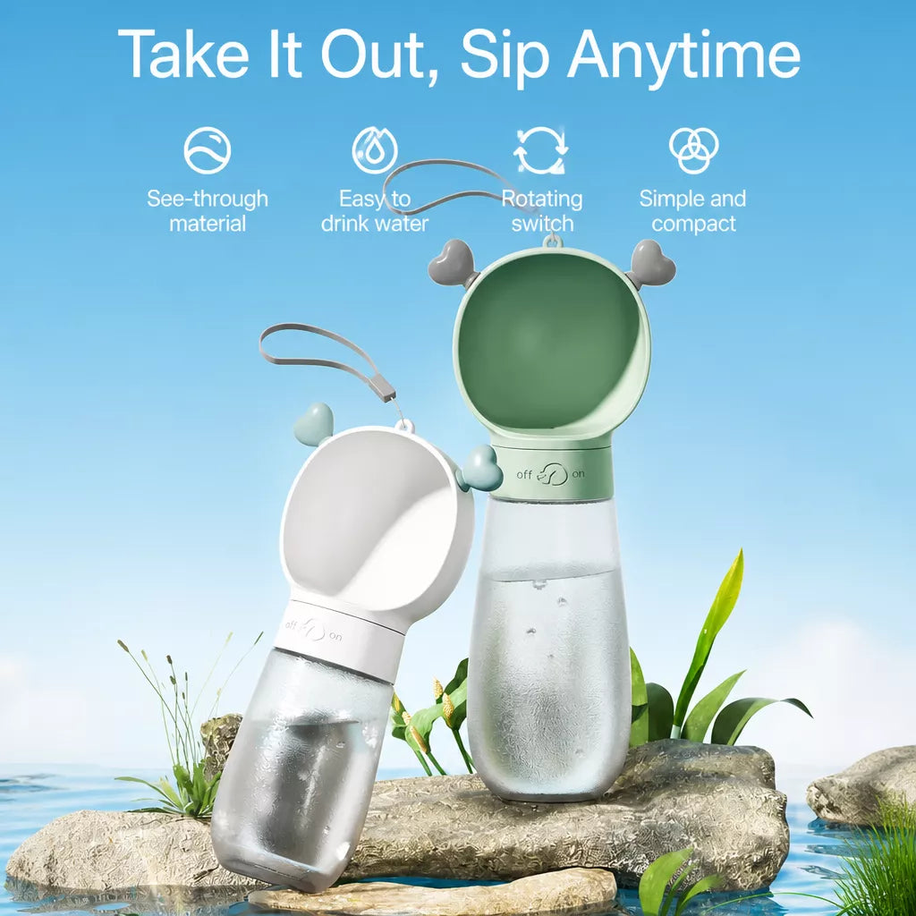 Portable Dog Water Bottle with Foldable Cup for Travel