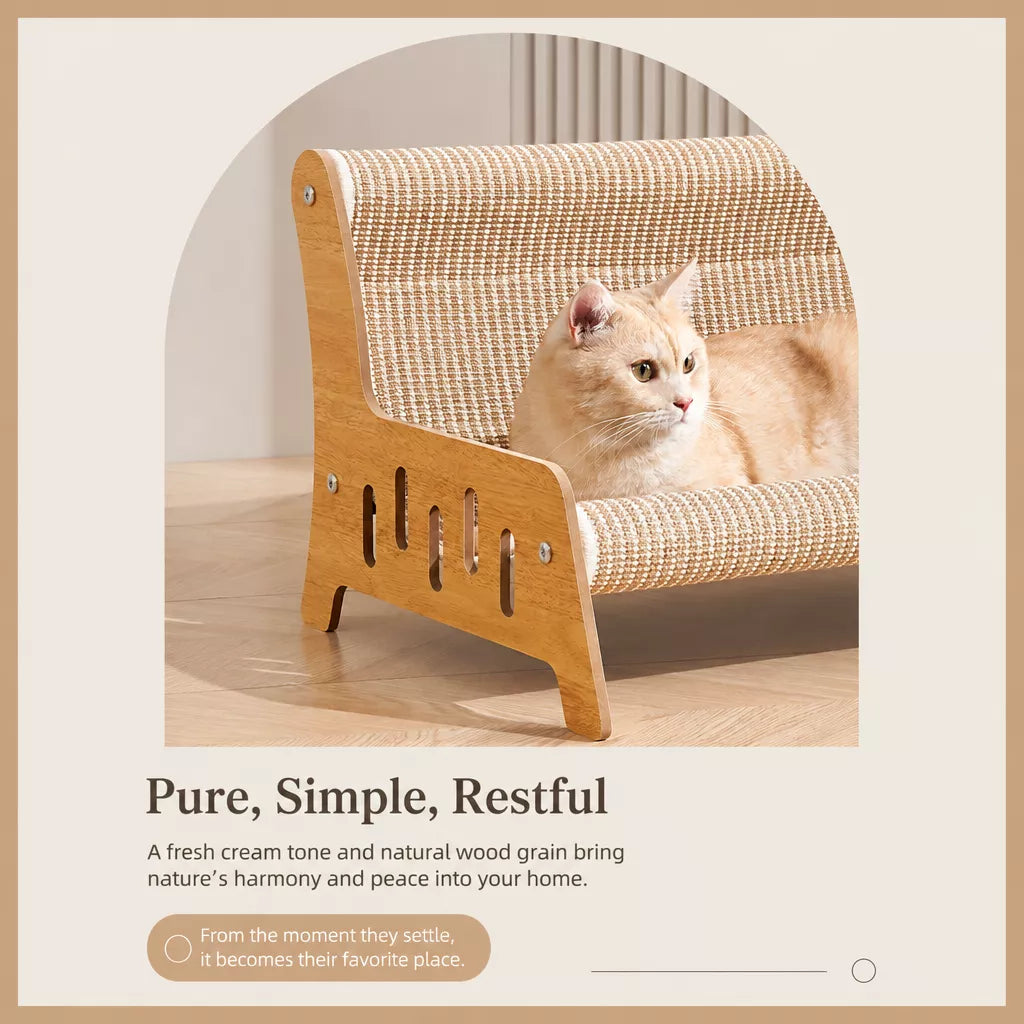 Two-in-One Sisal Cat Scratcher Lounger Bed