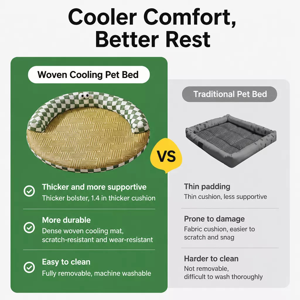 Round Cat Bed with Removable, Washable Mat
