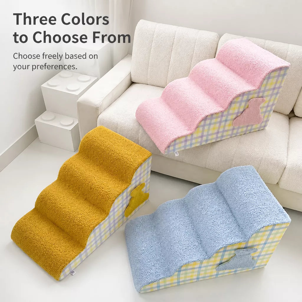 Foam Pet Stairs for Dogs and Cats, 3–5 Steps