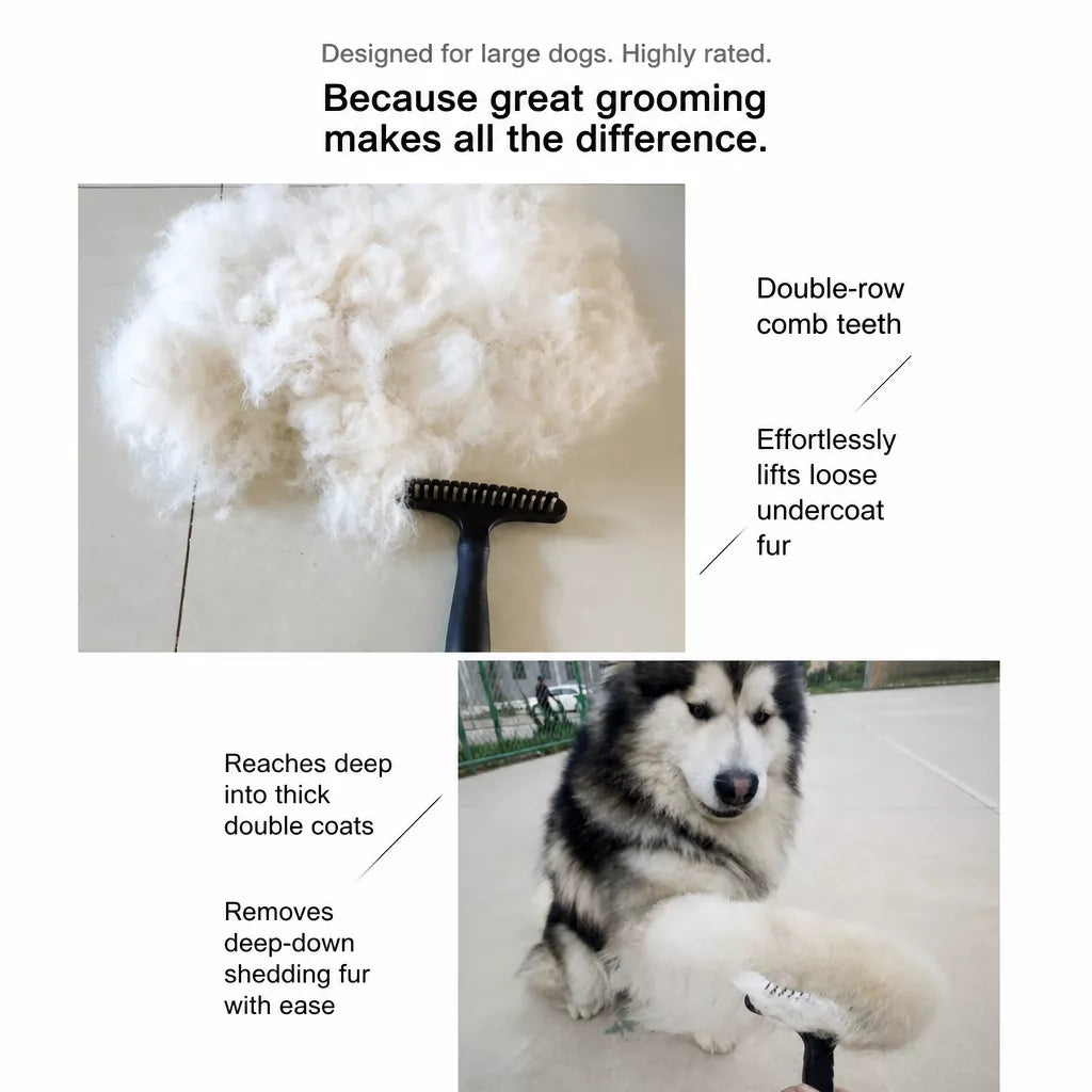 Long-Hair Dog Deshedding Rake Brush