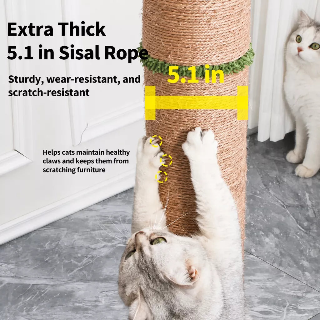 Tall Sisal Cat Scratching Post with Vertical Climbing Design